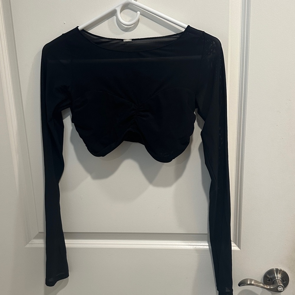 Alo Yoga Mesh Sheer Illusion Long Sleeve Top